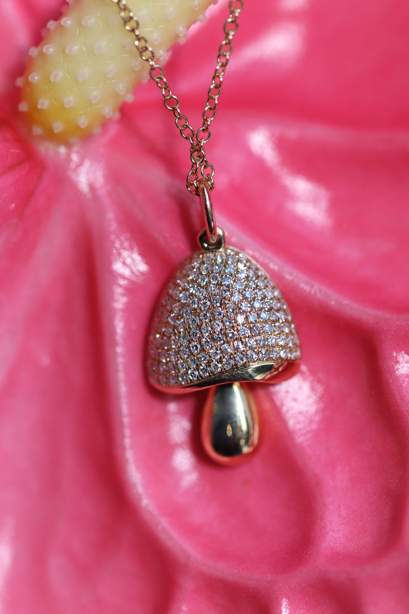 Diamond Mushroom Necklace
