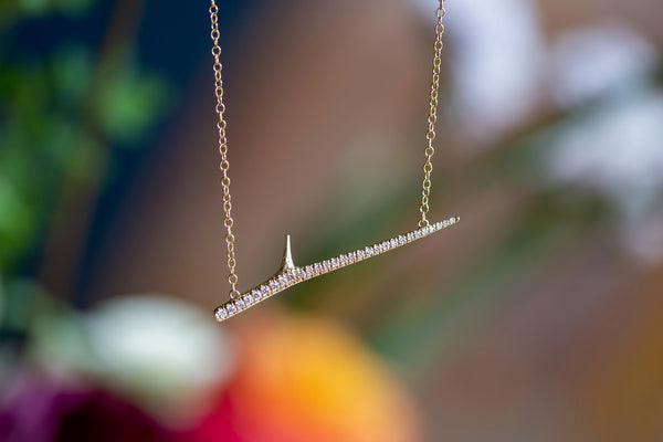 Horizontal Diamond Thorn Necklace