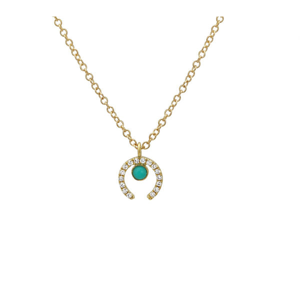 Diamond Squash Blossum Turquoise Necklace