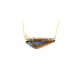 Skinny Boulder Opal Thorn Set Necklace