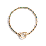 WOVEN EIGHTFOLD CHAIN BRACELET - MIDNIGHT RAINBOW SILK®