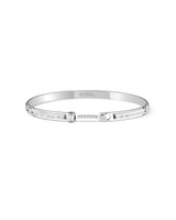 18k white gold, "BF's Wedding" 4mm wide bangle with 1.02ctw ...