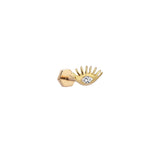 Diamond Evil Eye Piercing Earring