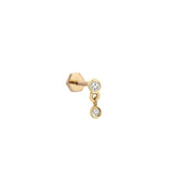 Bezel Diamond Dangle Piercing Earring