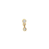 Bezel Diamond Dangle Piercing Earring