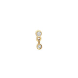 Bezel Diamond Dangle Piercing Earring