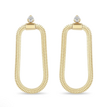 Oval Snake Chain Drop Earrings