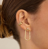 Oval Snake Chain Drop Earrings