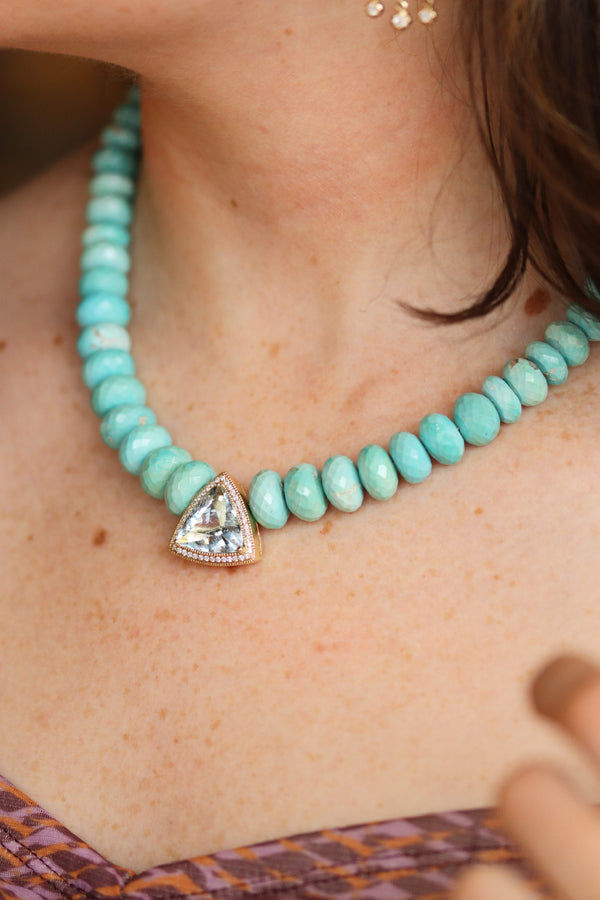 Aquamarine And Turquoise Beaded Necklace