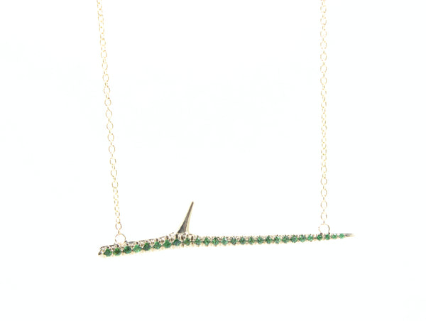 Horizontal Tsavorite Thorn Necklace