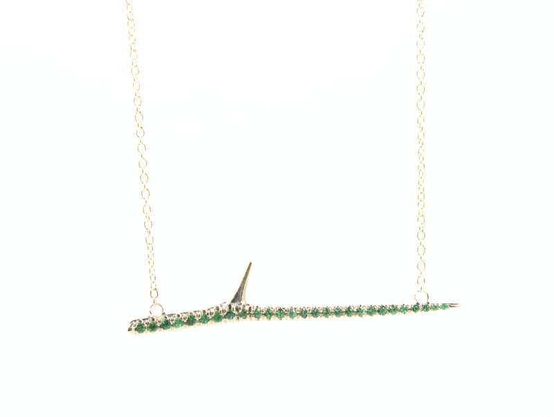 Horizontal Tsavorite Thorn Necklace