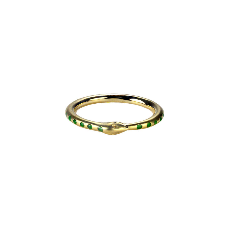 Green Enamel Snake Ring