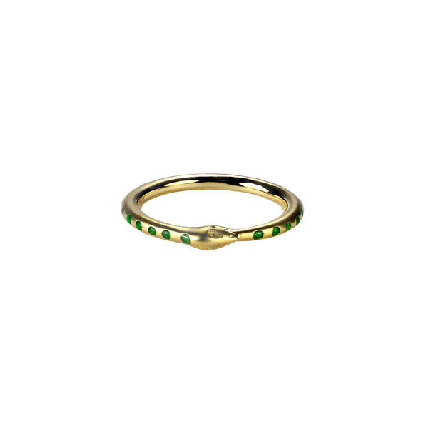 Green Enamel Snake Ring