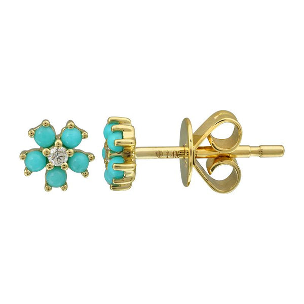 Turquoise Flower Stud