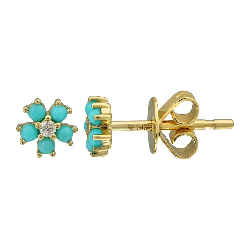 Turquoise Flower Stud