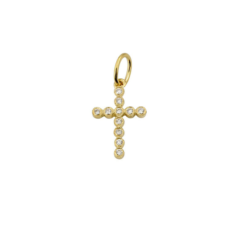 Bezel Set Diamond Cross Necklace