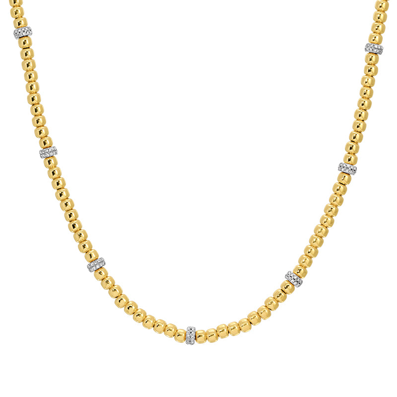 Diamond Bead Chain Necklace