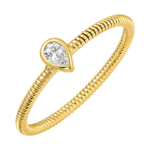 Gold Ribbed Ring