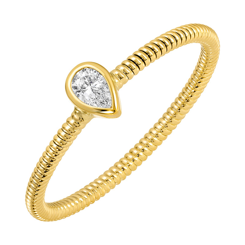 Gold Ribbed Ring