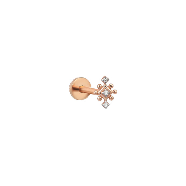 14k yellow gold baby starlet white diamond piercing earring ...