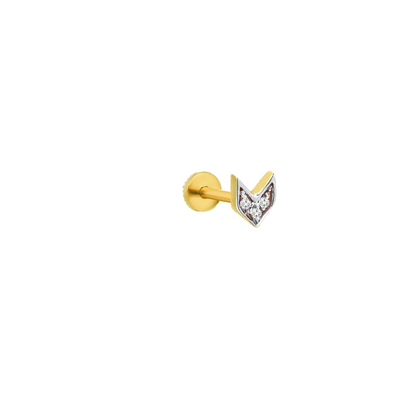 Chevron Diamond Piercing Earring