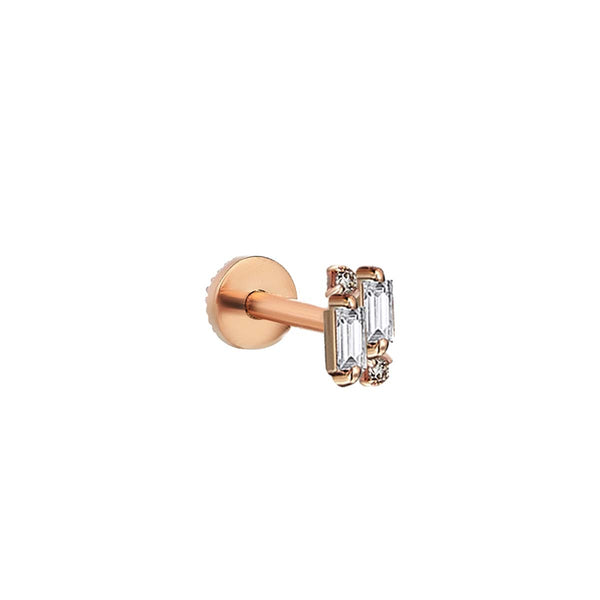 Mosaic Baguette Diamond Piercing Earring