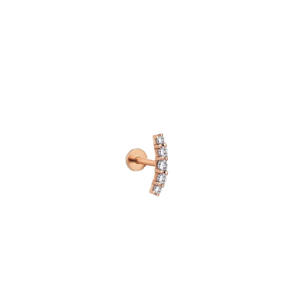5 Diamond Curved Piercing Earring
