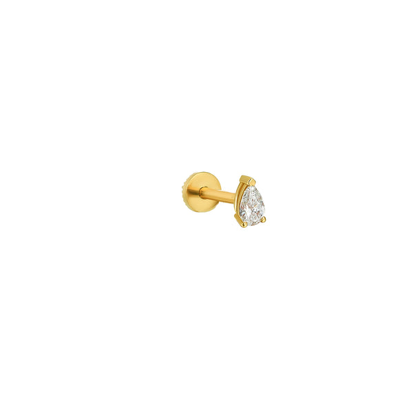 Pear Diamond Piercing Earring