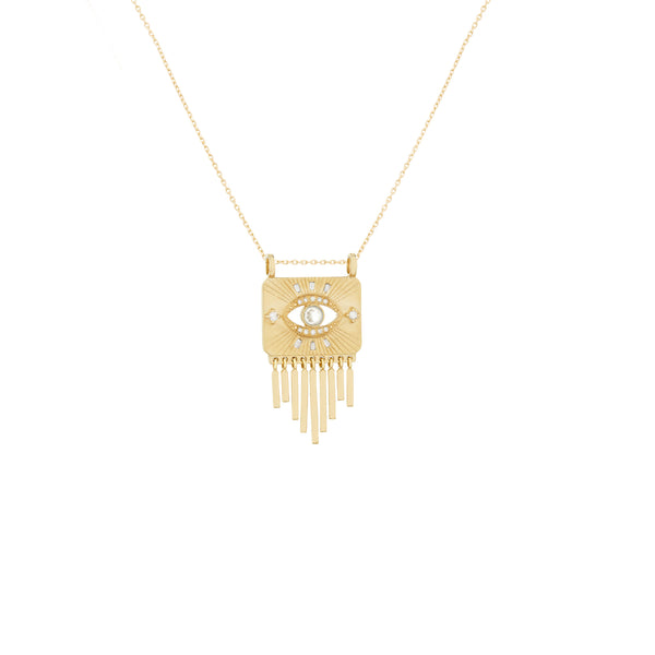 Diamond Eye Plate Necklace