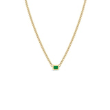 Bezel Emerald Necklace