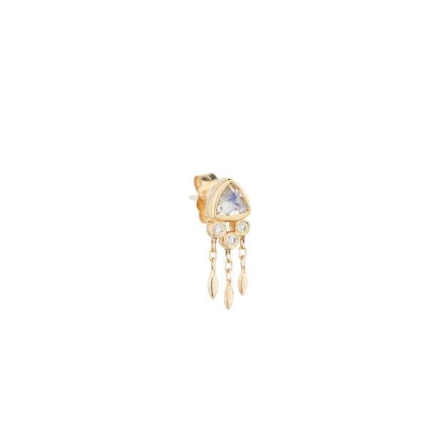 Moonstone and Diamond Earring