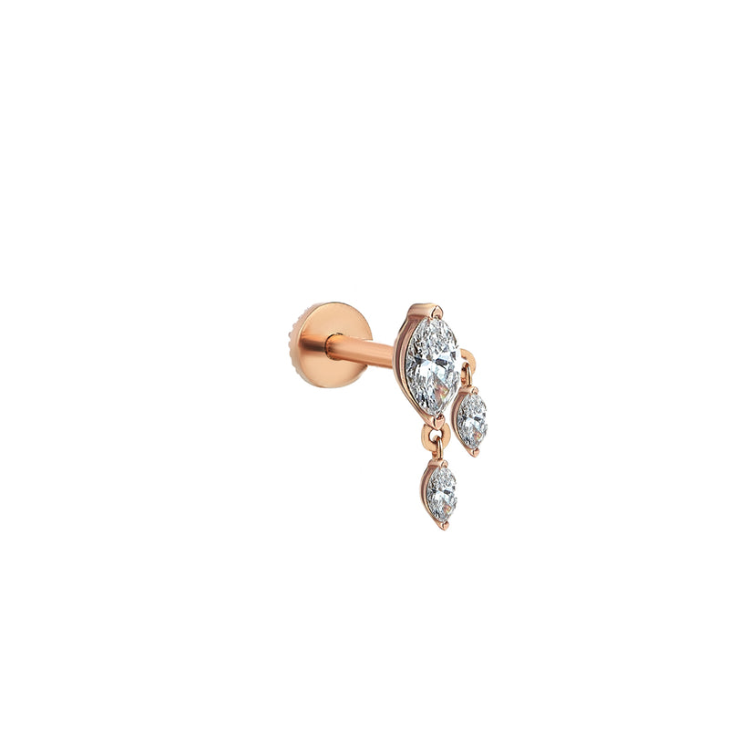 Marquise Dangling Diamond Piercing Earring