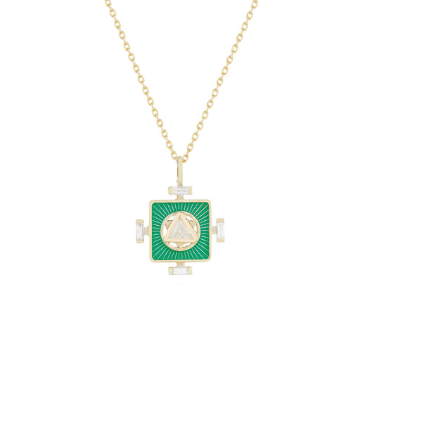 Green Yantra Heart Chakra Pendant Necklace