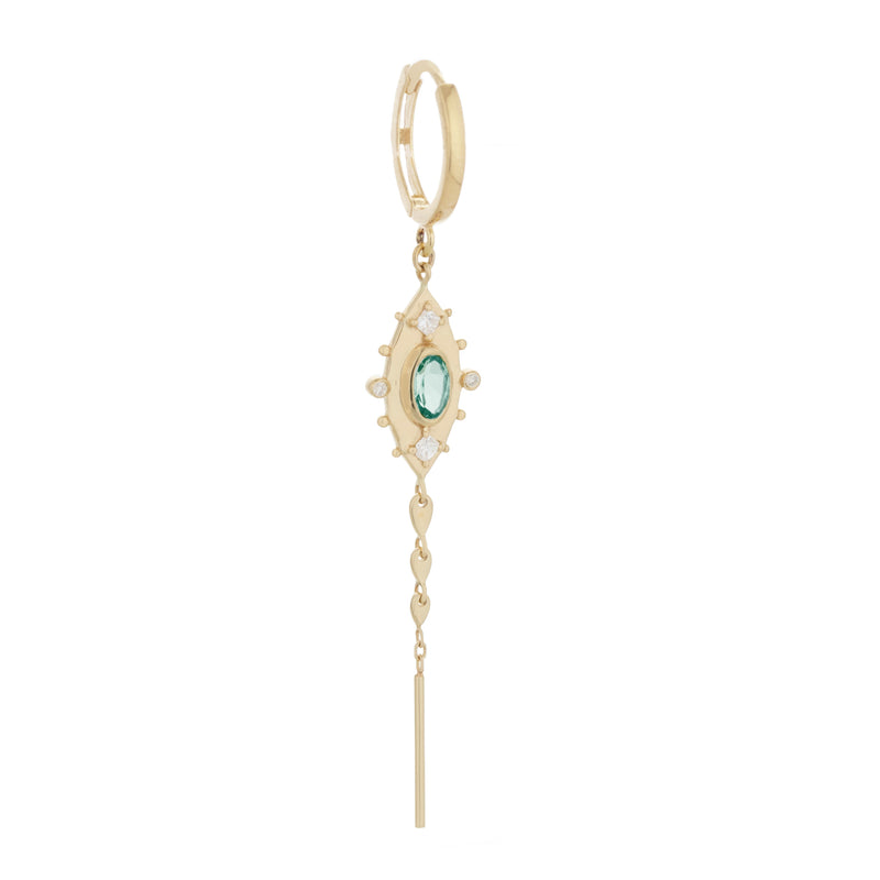 Oval Tourmaline Drop Earring