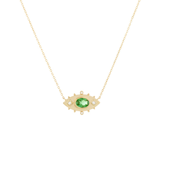 Green Tourmaline Eye Necklace