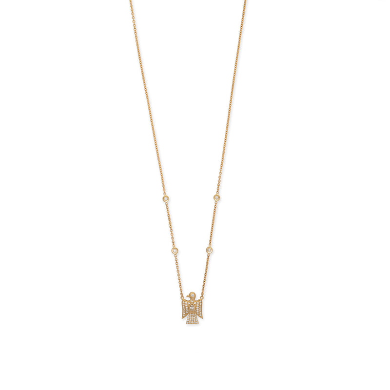 Pave Diamond Thunderbird Necklace