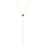 Grey Tourmaline Lariat Necklace