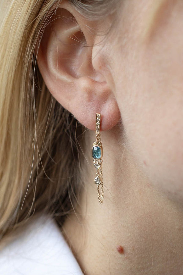 Tourmaline Chain Drop Earring