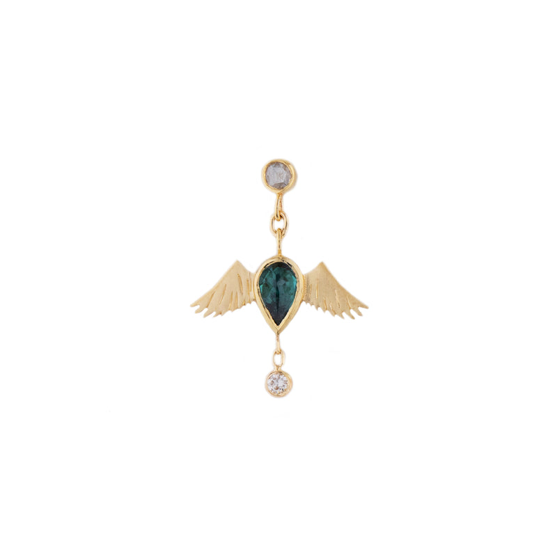 Tourmaline Bird Earrings
