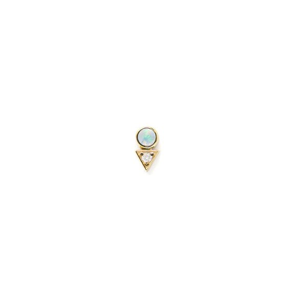 Opal and Diamond Cleo Deco Stud Earring