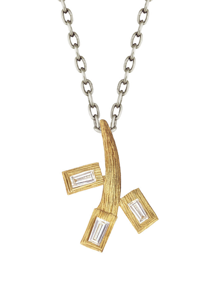 Vine White Baguette Necklace