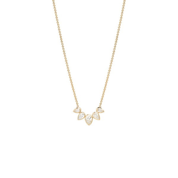 Pear Cut Diamond Fan Necklace