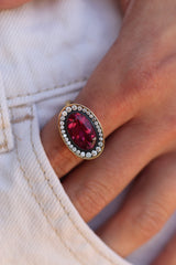 Oval Pink Tourmaline Ring