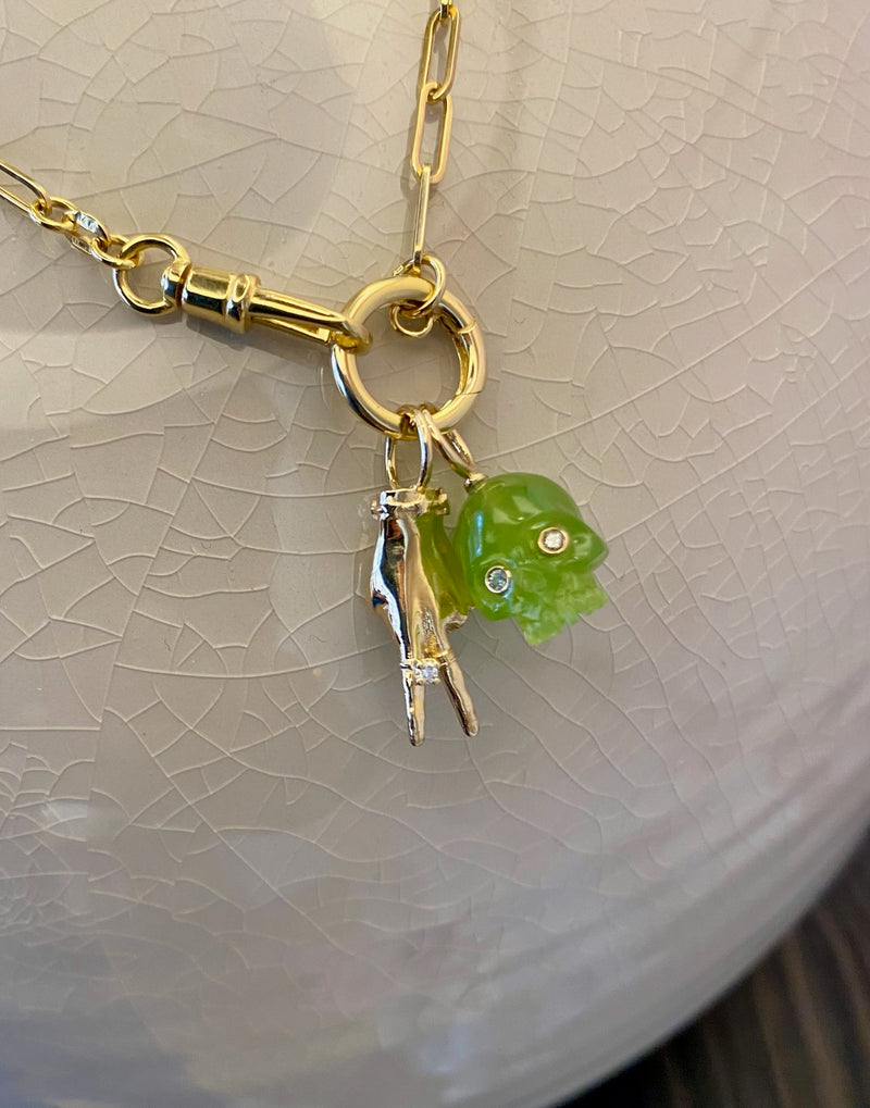 Grass Green Baby Skull Charm