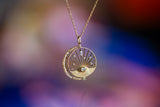 Dream Maker Oval Diamond and Moon Necklace