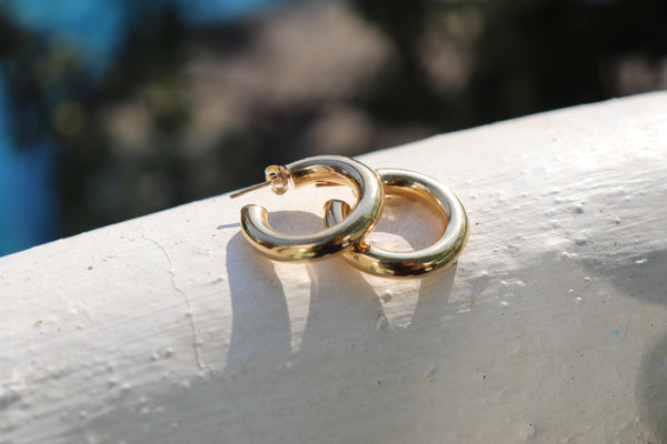 Hollow Gold Hoops