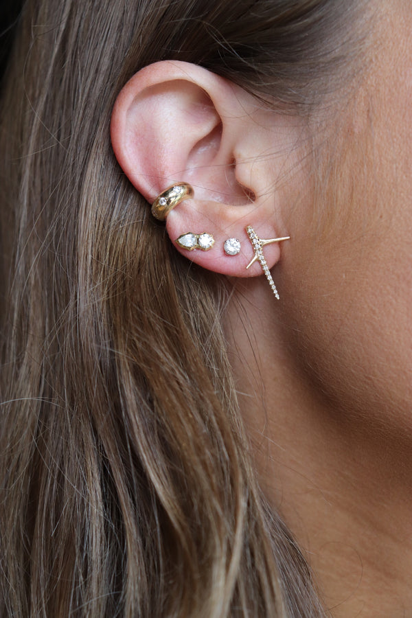 Diamond Thorn Stud Earrings