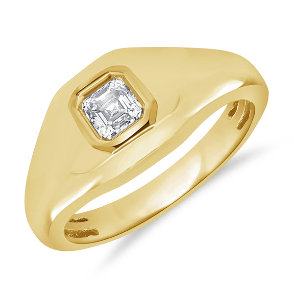 Asscher Cut Signet Ring