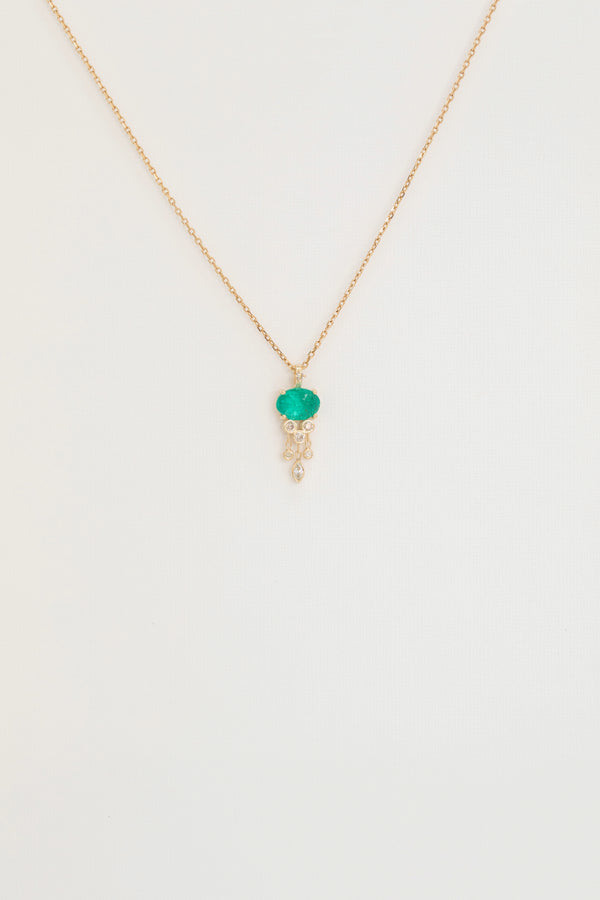 Emerald Jelly Fish Necklace