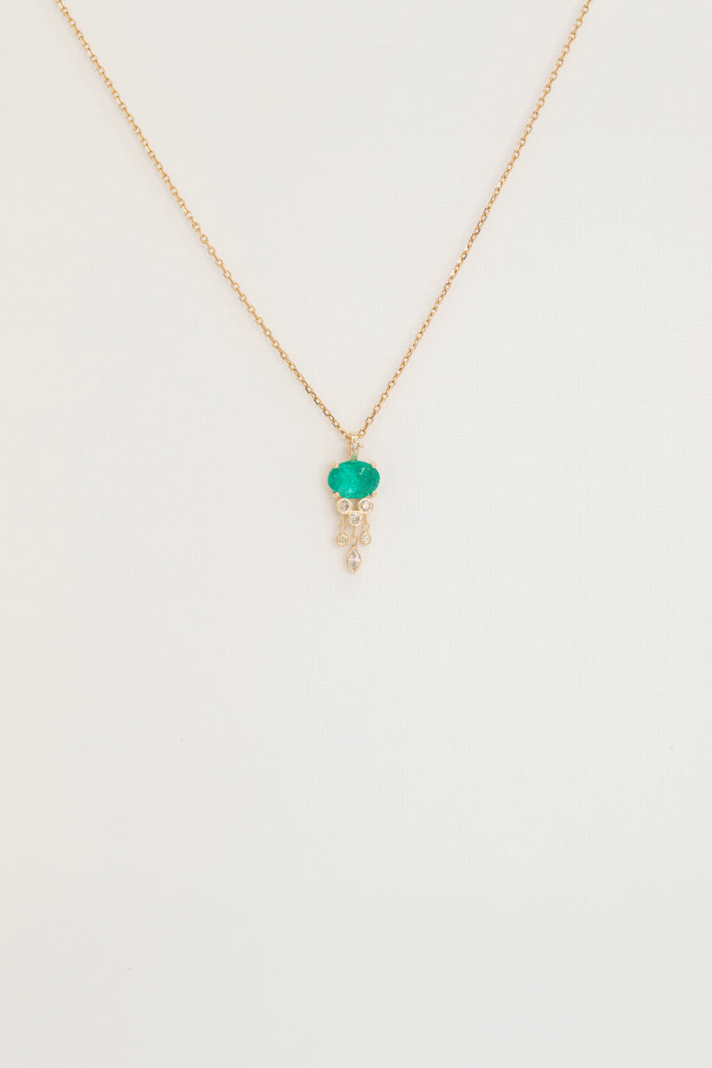 Emerald Jelly Fish Necklace